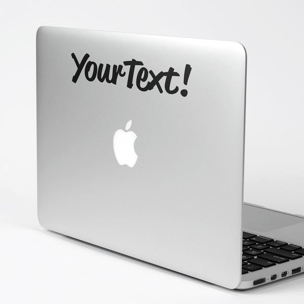 your text vinyl lettering on laptop sticker